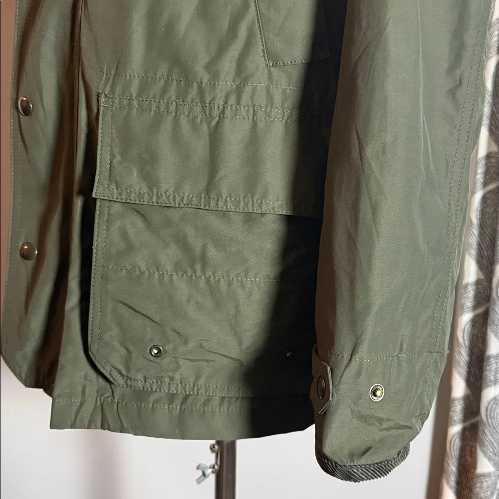 J Crew Olive Green Chore Coat Corduroy Collar SZ S